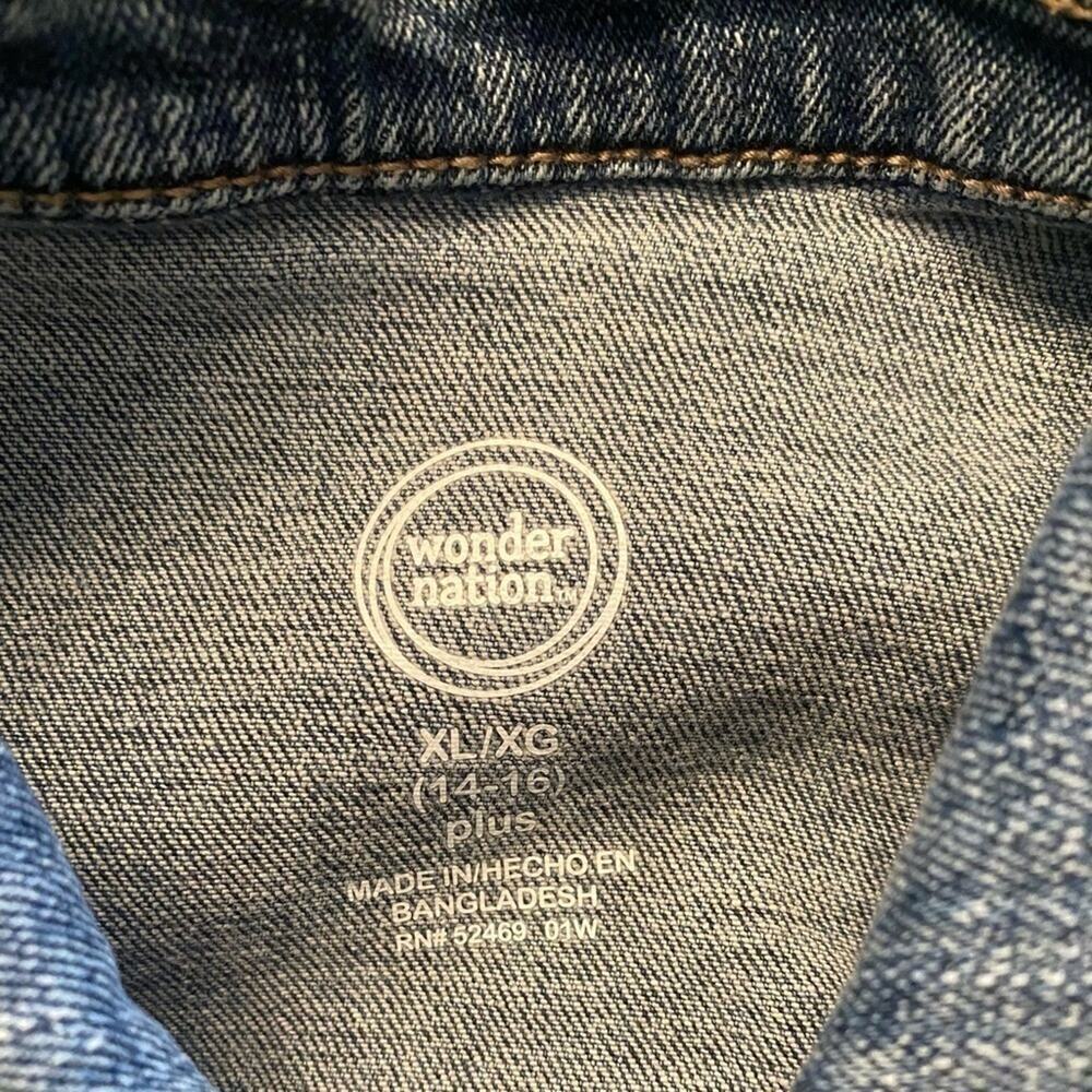 WONDER NATION GIRLS “JEAN” JACKET SIZE XL (14-16)PLUS - Picture 3 of 3